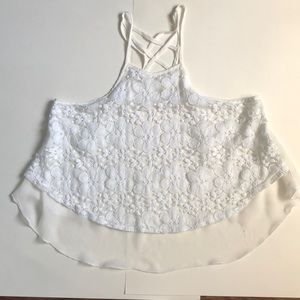 Lace sheer cropped Tank